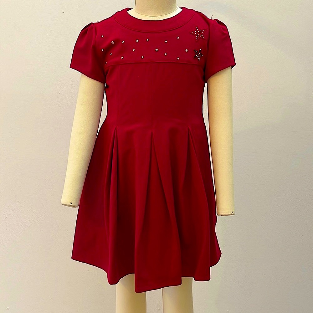 ♥️Mayoral Girls Size 7 Red Shortsleeved Dress 💃